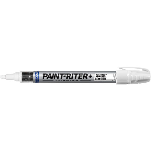 Marqueur &agrave; peinture nettoyable au d&eacute;tergent Paint-Riter+, Liquide, Blanc D. Morneault & Fils