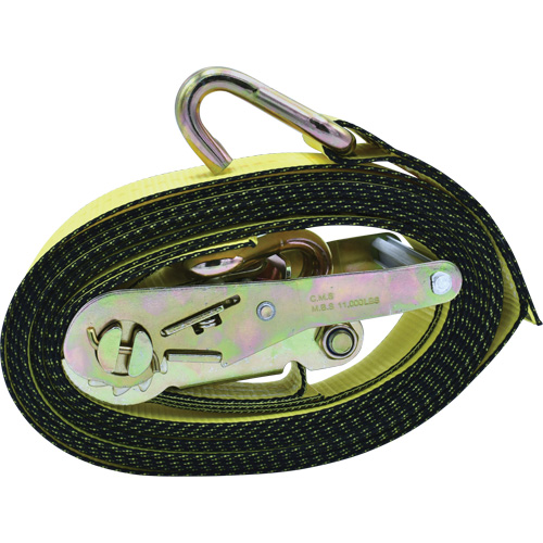 Tendeurs d'arrimage &agrave; cliquet, Crochet en J, 2" , 16' , Charge d'utilisation max. 10 000 lb D. Morneault & Fils