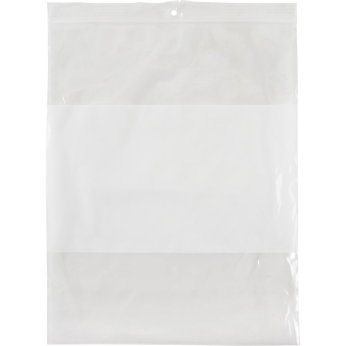 White Block Poly Bags, Reclosable, 10" x 8", 2 mils D. Morneault & Fils
