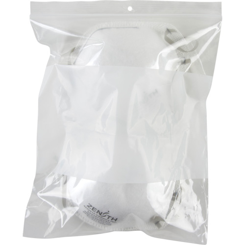 White Block Poly Bags, Reclosable, 10" x 8", 2 mils D. Morneault & Fils