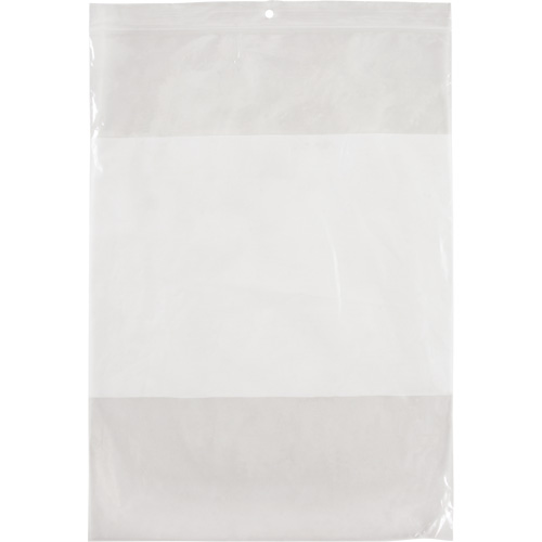 White Block Poly Bags, Reclosable, 12" x 9", 2 mils D. Morneault & Fils