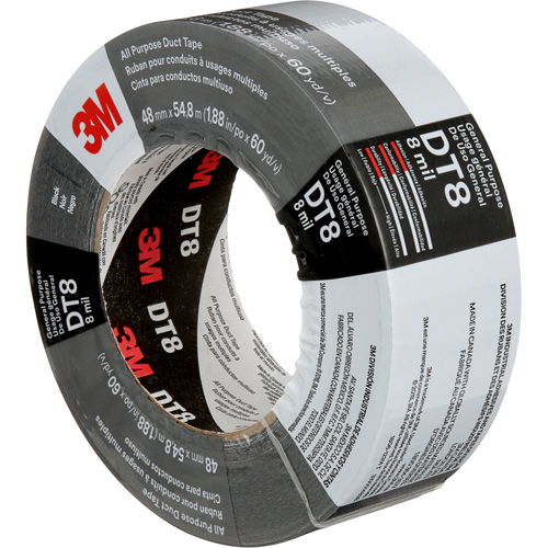 Ruban adh&eacute;sif tout usage DT8, 8 mils, Noir, 48 mm (2") x 55 m (180') D. Morneault & Fils