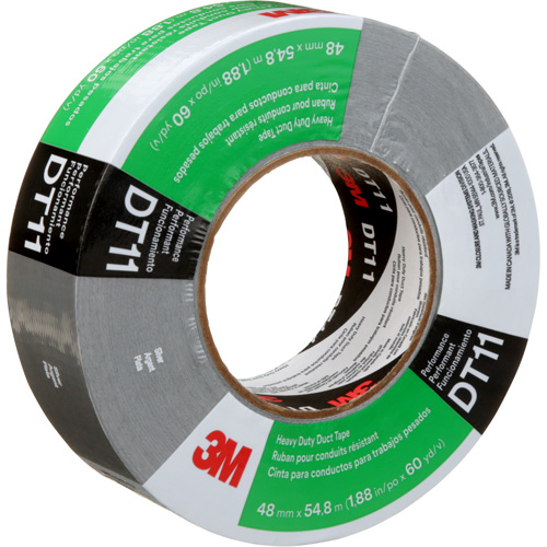 DT11 Heavy-Duty Duct Tape, 11 mils, Silver, 48 mm (2") x 55 m (180') D. Morneault & Fils