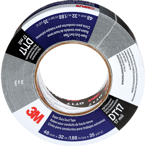 DT17 Super-Duty Duct Tape, 17 mils, Black, 48 mm (2") x 32 m (105') D. Morneault & Fils