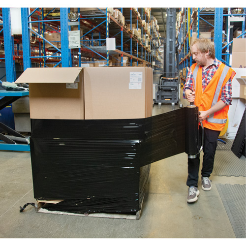 Stretch Wrap, 0.8 Gauge (20.3 micrometers), 15" x 1500', Opaque Black D. Morneault & Fils