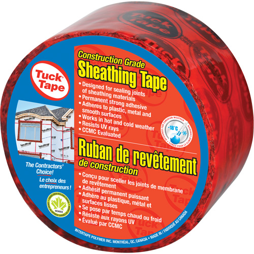 Ruban de rev&ecirc;tement pour entrepreneurs, 60 mm (2-3/8") x 0,0 m (0,0'), Rouge D. Morneault & Fils