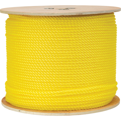 Corde jaune tress&eacute;e 1/4", Polypropyl&egrave;ne, 1300' D. Morneault & Fils