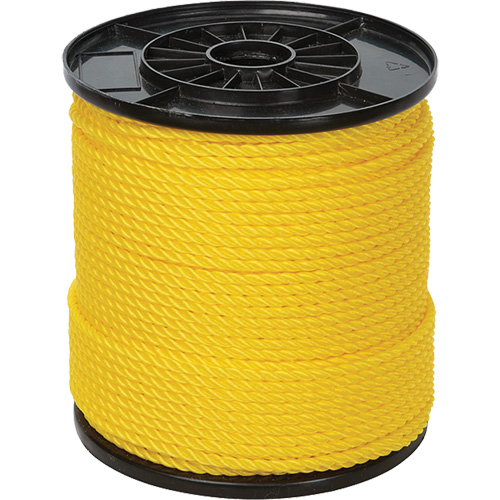 Corde torsad&eacute;e jaune &agrave; trois brins 1/4", Polypropyl&egrave;ne, 550' D. Morneault & Fils