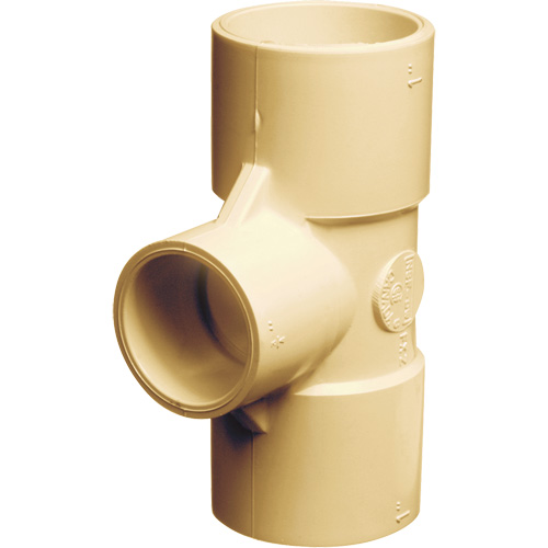 Flowguard Gold&reg; Tee Fitting, Reducing, CPVC, 1/2" x 1/2" x 3/4" D. Morneault & Fils