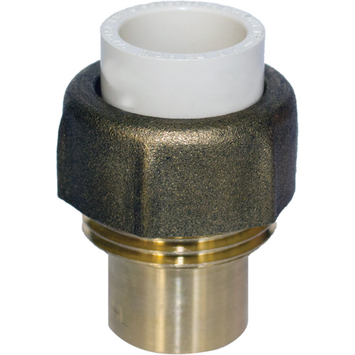 Raccord union, 3/4", PVC-C, Embout femelle x bras&eacute; D. Morneault & Fils