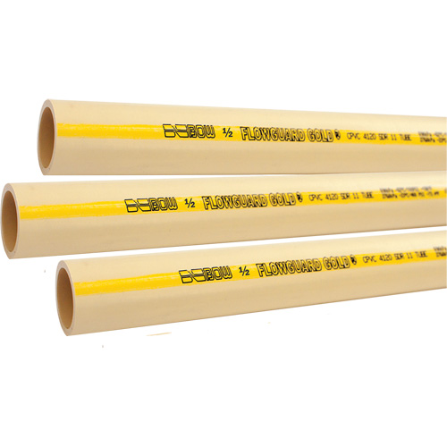 Flowguard Gold&reg; Hot & Cold Water Pipe, CPVC, 20' L x 0.75" Dia. D. Morneault & Fils