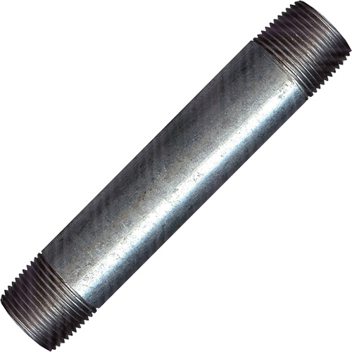 Long Pipe Nipple, Galvanized, 1/2", NPT x NPT D. Morneault & Fils