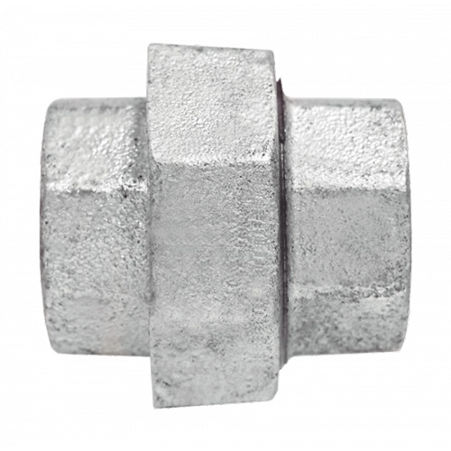 Union Pipe Fitting, 1/8", Galvanized Iron, FPT D. Morneault & Fils