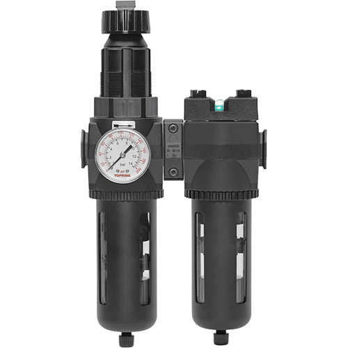 Filtre/r&eacute;gulateur + filtre coalescent drain manuel avec bol standard Modulair 400, 1/4" NPT, 150 psi, Capacit&eacute; de 9,1 oz liq. D. Morneault & Fils