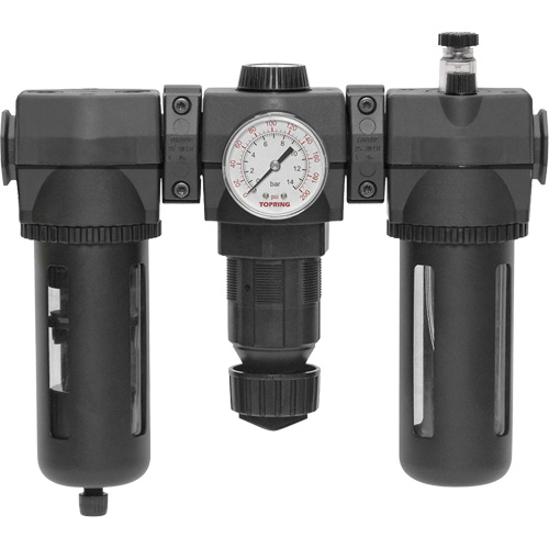 Filtre, d&eacute;tendeur & lubrificateur Modulair 400 avec drain manuel & bol standard, 3/4" NPTF D. Morneault & Fils