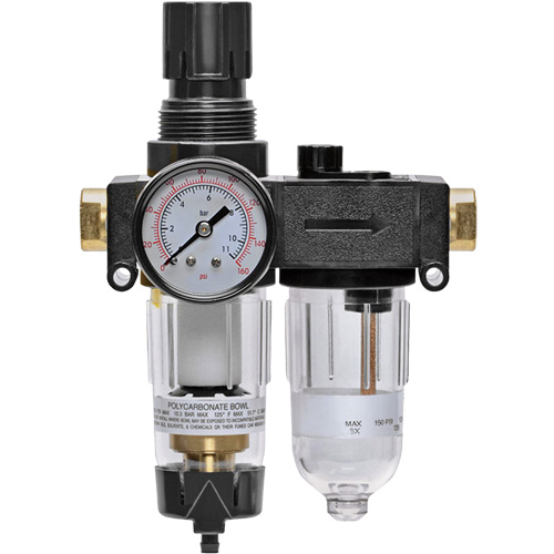 Filter/Regulator & Lubricator with Gauge Modulair 200, 1/4" NPTF D. Morneault & Fils