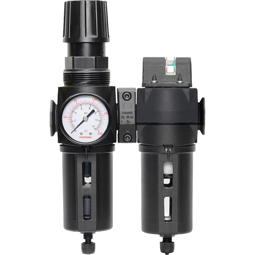 Filtre/d&eacute;tendeur & filtre coalescent Modulair 300 avec bol standard & drain manuel, 3/8" NPTF, 150 psi, Capacit&eacute; de 5,12 oz liq D. Morneault & Fils
