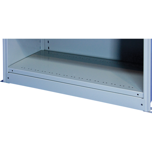 Plaque de base/façade pour rangement de bacs sur rayonnage enclenchable Interlok D. Morneault & Fils