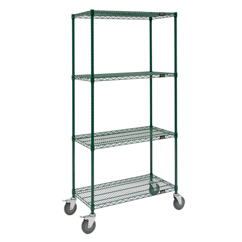 Wire Shelf Cart, Epoxy Finish, 36" x 69" x 24", 800 lbs. Capacity D. Morneault & Fils