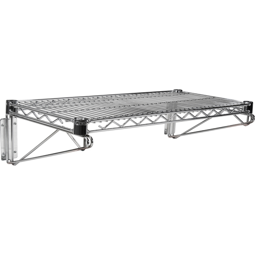 Wall Mount Wire Shelving Kit, Single Bracket, 200 lbs. Capacity, 14" D D. Morneault & Fils
