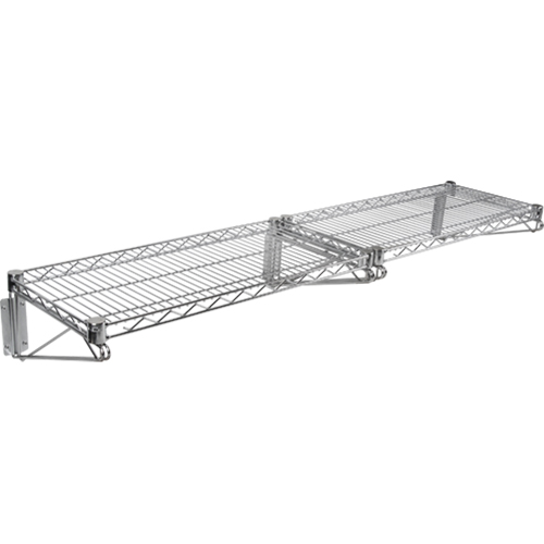 Wall Mount Wire Shelving Kit, Double Bracket, 200 lbs. Capacity, 14" D D. Morneault & Fils