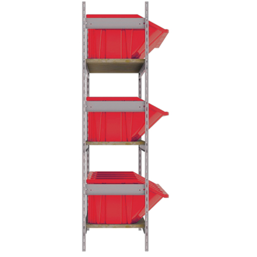 Wide Span Shelving with Jumbo Plastic Bins, Steel, Boltless, Starter, 66" W x 60" H x 18" D D. Morneault & Fils