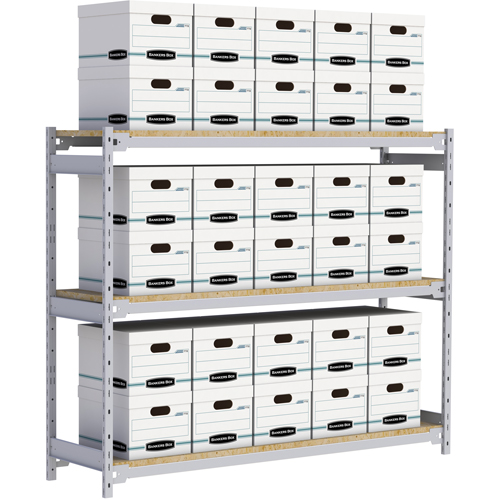 &eacute;tag&egrave;re-classeur de grande largeur, Acier, 3 Tablettes, 72" la x 18" p x 60" h D. Morneault & Fils