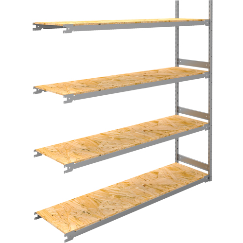 Wide Span Record Storage Shelving, Steel, 4 Shelves, 72" W x 18" D x 84" H, Add-On Kit D. Morneault & Fils