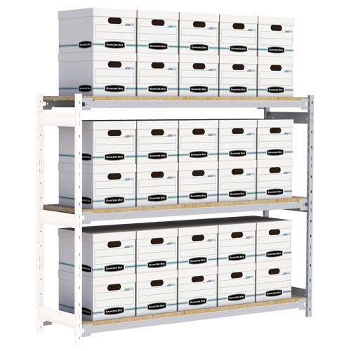 &eacute;tag&egrave;re-classeur de grande largeur, Acier, 3 Tablettes, 72" la x 18" p x 60" h, Ensemble Ajout D. Morneault & Fils