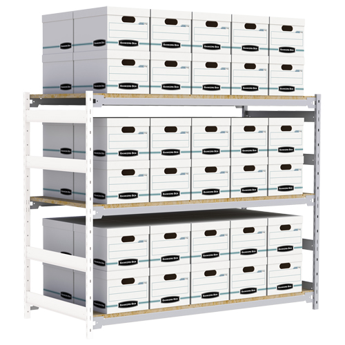 &eacute;tag&egrave;re-classeur de grande largeur, Acier, 3 Tablettes, 72" la x 32" p x 60" h, Ensemble Ajout D. Morneault & Fils