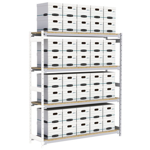 &eacute;tag&egrave;re-classeur de grande largeur, Acier, 4 Tablettes, 72" la x 18" p x 84" h, Ensemble Ajout D. Morneault & Fils