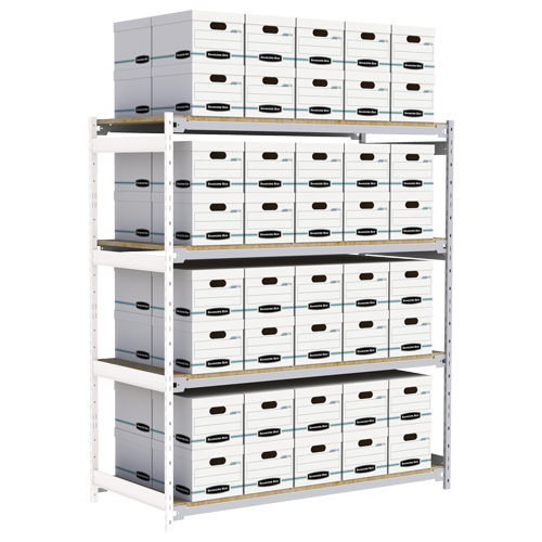 &eacute;tag&egrave;re-classeur de grande largeur, Acier, 4 Tablettes, 72" la x 32" p x 84" h, Ensemble Ajout D. Morneault & Fils