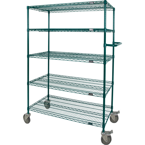 Wire Shelf Push Cart, Epoxy Finish, 36" x 69" x 24", 600 lbs. Capacity D. Morneault & Fils