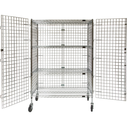 Security Cart, Chrome Plated, 48" x 69" x 24", 500 lbs. Capacity D. Morneault & Fils
