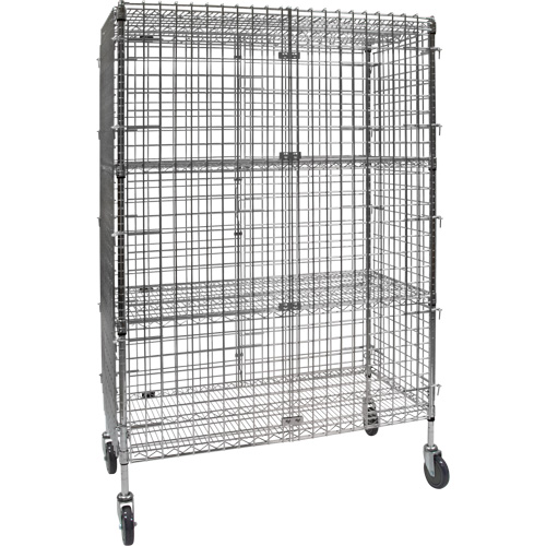 Security Cart, Chrome Plated, 48" x 69" x 24", 500 lbs. Capacity D. Morneault & Fils