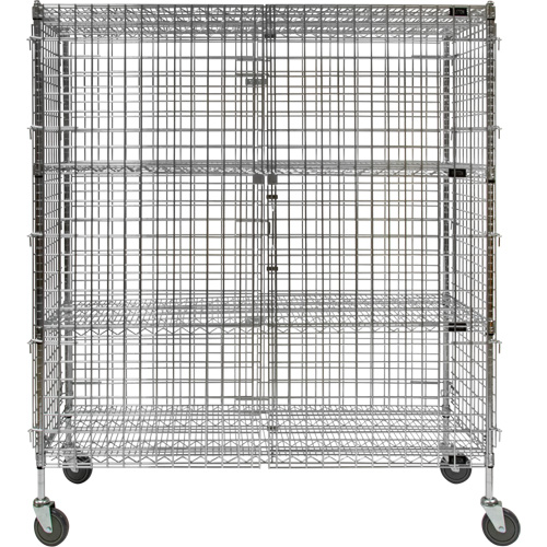 Security Cart, Chrome Plated, 60" x 69" x 24", 500 lbs. Capacity D. Morneault & Fils
