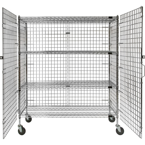 Security Cart, Chrome Plated, 60" x 69" x 24", 500 lbs. Capacity D. Morneault & Fils