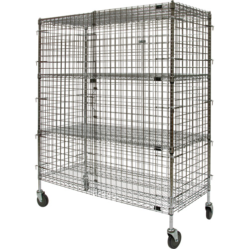 Security Cart, Chrome Plated, 60" x 69" x 24", 500 lbs. Capacity D. Morneault & Fils