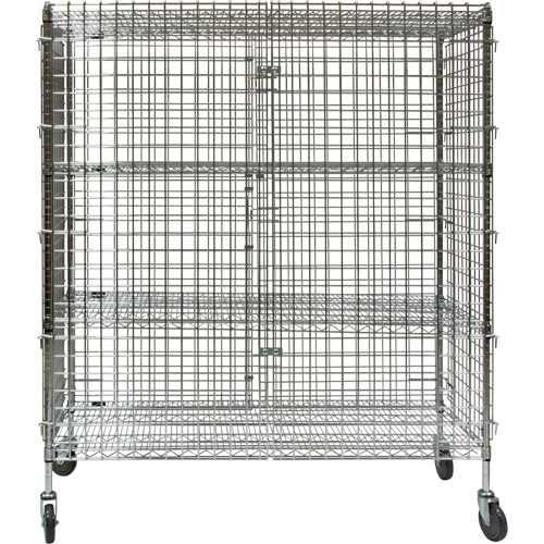 Security Cart, Chrome Plated, 60" x 69" x 24", 500 lbs. Capacity D. Morneault & Fils