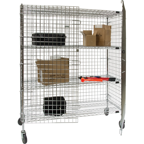 Security Cart, Chrome Plated, 60" x 69" x 24", 500 lbs. Capacity D. Morneault & Fils