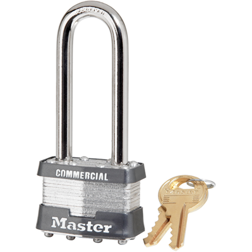 Commercial Padlock, Silver, Keyed Different, Laminated Steel, 1-3/4" Width D. Morneault & Fils