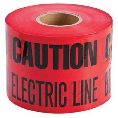 Ruban d'avertissement de danger souterrain Buried Electric Line Identoline, 6" la x 1000' lo, Noir/rouge D. Morneault & Fils