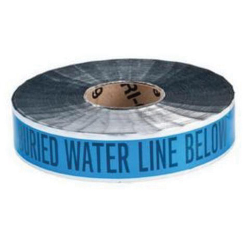 "Water Line" Identoline&reg; Underground Warning Tape, 2" W x 1000' L, Black on Blue D. Morneault & Fils