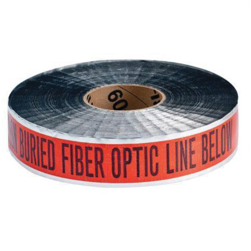 "Fiber Optic Line" Identoline&reg; Underground Warning Tape, 2" W x 1000' L, Black on Orange D. Morneault & Fils