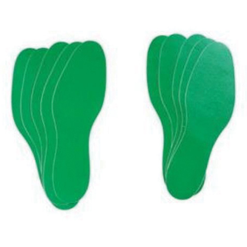 Floor Marking Labels, Footprint, 12" L x 3.75" W, Green, Vinyl D. Morneault & Fils
