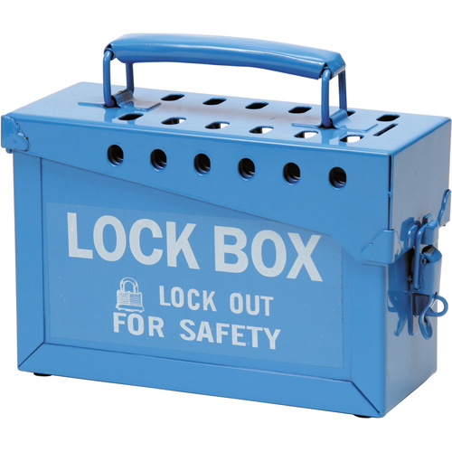 Portable Metal Lock Box, Blue D. Morneault & Fils