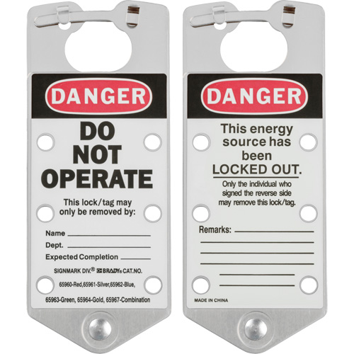 Labeled Lockout Hasps, Silver D. Morneault & Fils