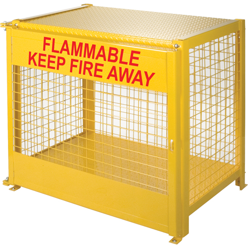 Gas Cylinder Cabinets, 6 Cylinder Capacity, 44" W x 30" D x 37" H, Yellow D. Morneault & Fils