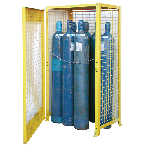 Armoires pour cylindres &agrave; gaz, nbre de bouteilles: 10, 44" , 30" , 74" , Jaune D. Morneault & Fils