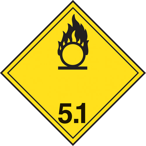TDG Shipping Labels, Class 5.1, Oxidizing Substances, Paper D. Morneault & Fils